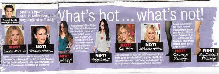 “What’s Hot… What’s Not!” — celebrity fashion and beauty analysis by Samuel Sohebi, featured in Chatter Magazine Samuel Sohebi celebrity stylist analyzing fashion and beauty trends in Chatter Magazine “What’s Hot… What’s Not!” column, highlighting successful looks and styling mistakes in international celebrity fashion