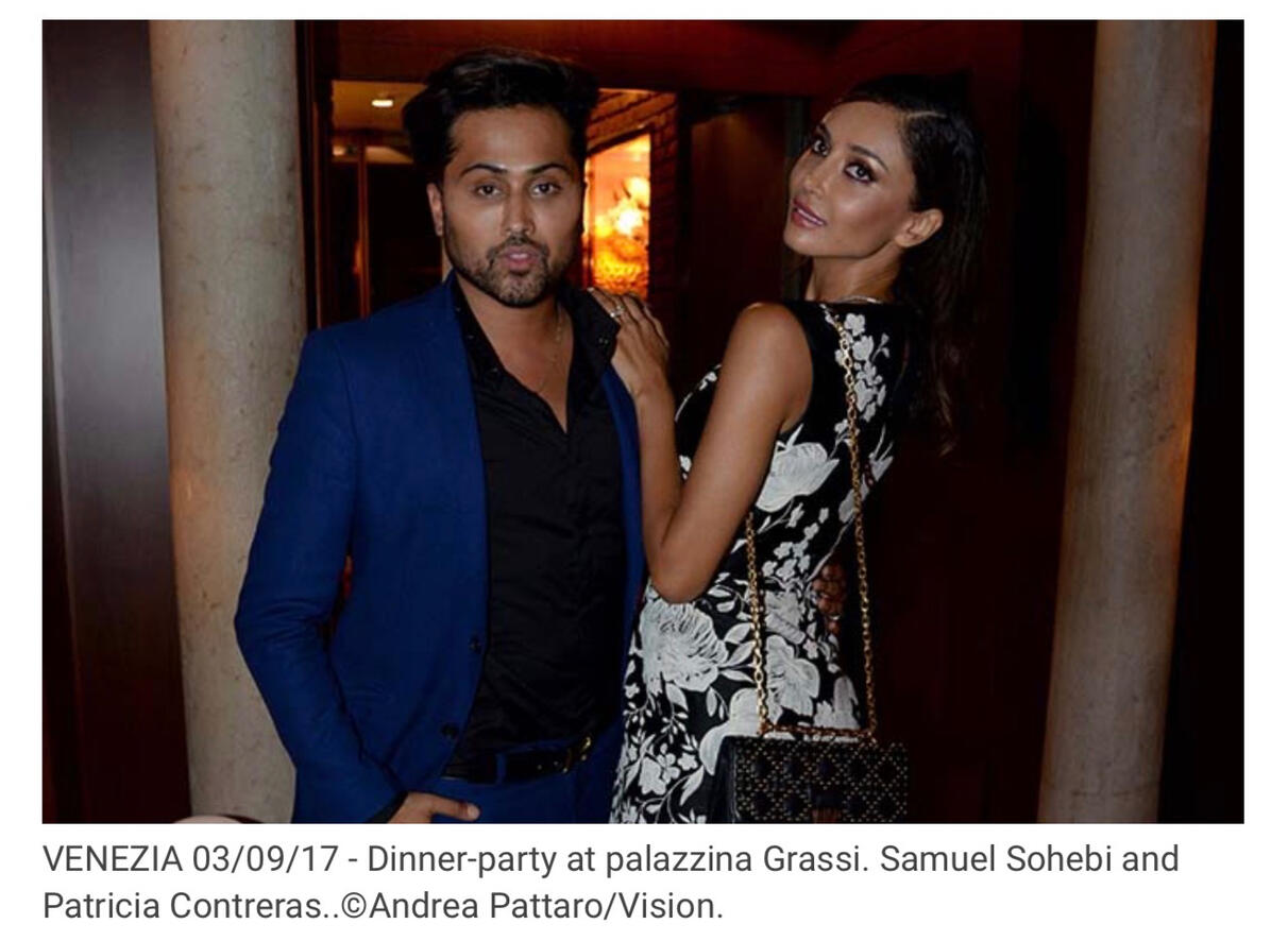 uring the 74th Venice International Film Festival, Samuel Sohebi attended an exclusive dinner event at Palazzo Grassi in Venice, Samuel Sohebi and Patricia Contreras attending a dinner event at Palazzo Grassi during the 74th Venice International Film Festival in Venice, Italy, September 2017.