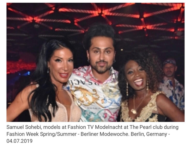 Samuel Sohebi attending the Fashion TV Model Night during Berlin Fashion Week Spring/Summer 2020 at The Pearl Club in Berlin, Ge Samuel Sohebi attending the Fashion TV Model Night during Berlin Fashion Week at The Pearl Club in Berlin, Germany, July 2019.